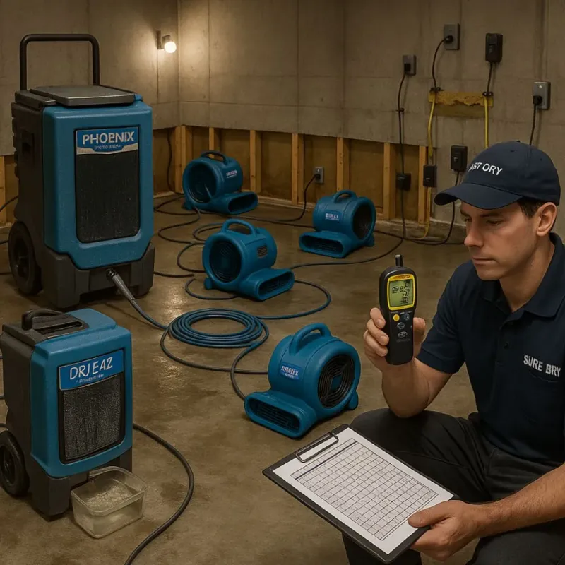 Structural Drying and Dehumidification process in San Saba County, TX